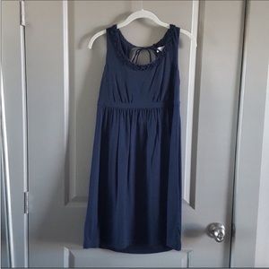 LOFT - Navy dress with cutout in back. Worn once.